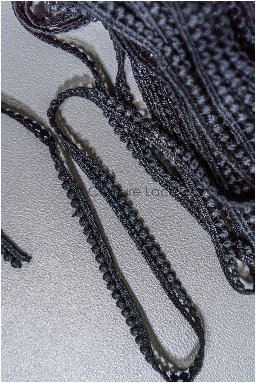 9yds Black Boho Lace Trim/ Lace Trim/ Bridal Lace Trim with Dots// T22-162