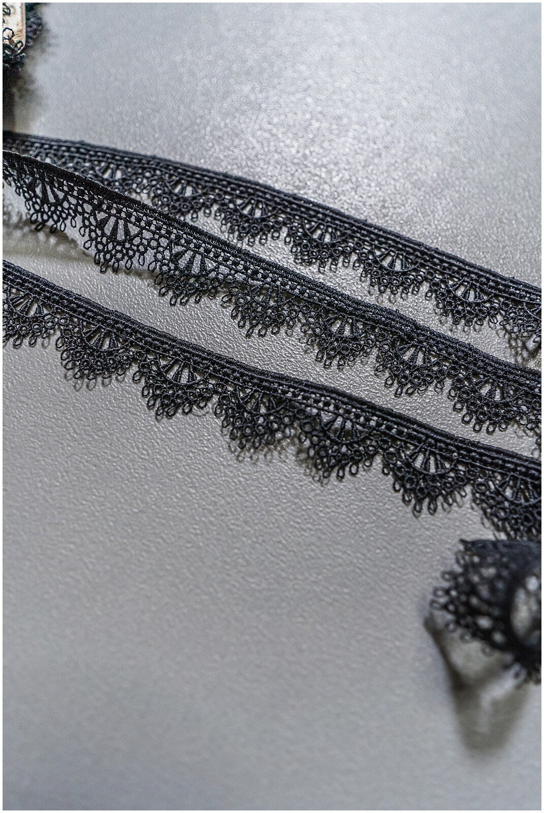 5yds Boho Lace Trim Black/ Crocheted Lace Trim/ Boho Guipure Lace Trim// T22-164