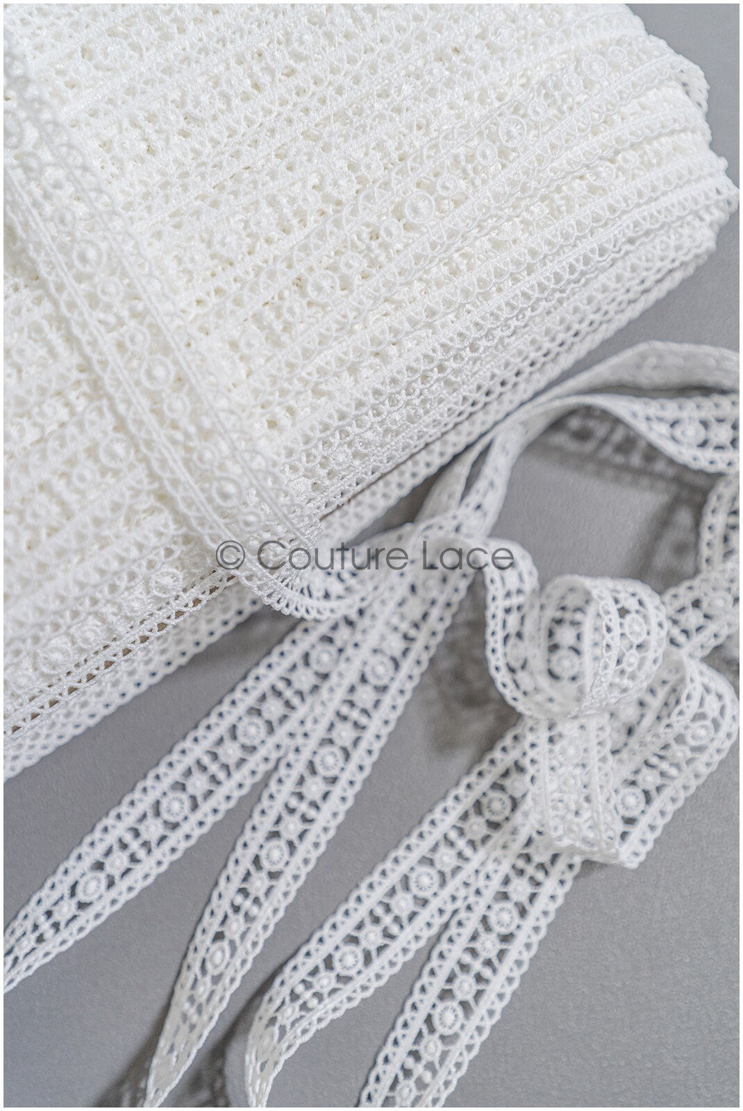 5yds Boho Lace Trim Off-White/ Crocheted Lace Trim/ Bridal Guipure Lace Trim// T22-173
