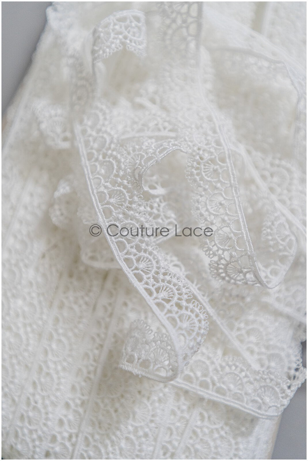 5yds Boho Lace Trim Off-White/ Geometric Lace Trim/ Bridal Guipure Lace Trim// T22-175