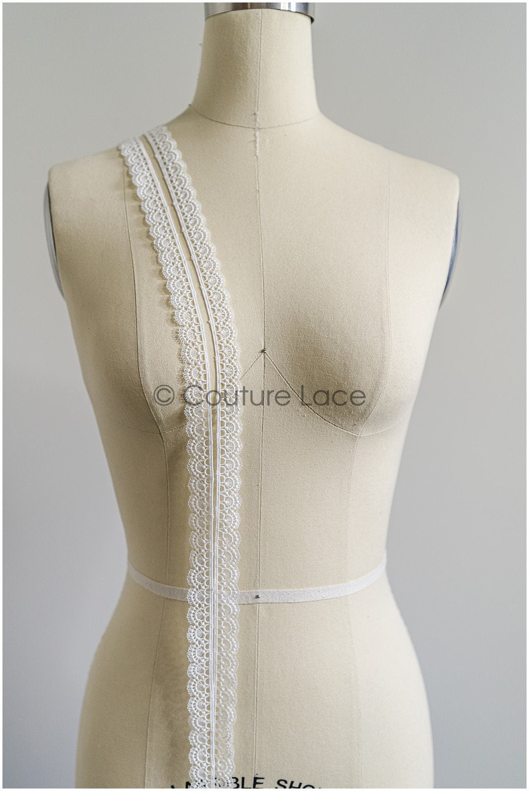 5yds Boho Lace Trim Off-White/ Geometric Lace Trim/ Bridal Guipure Lace Trim// T22-175