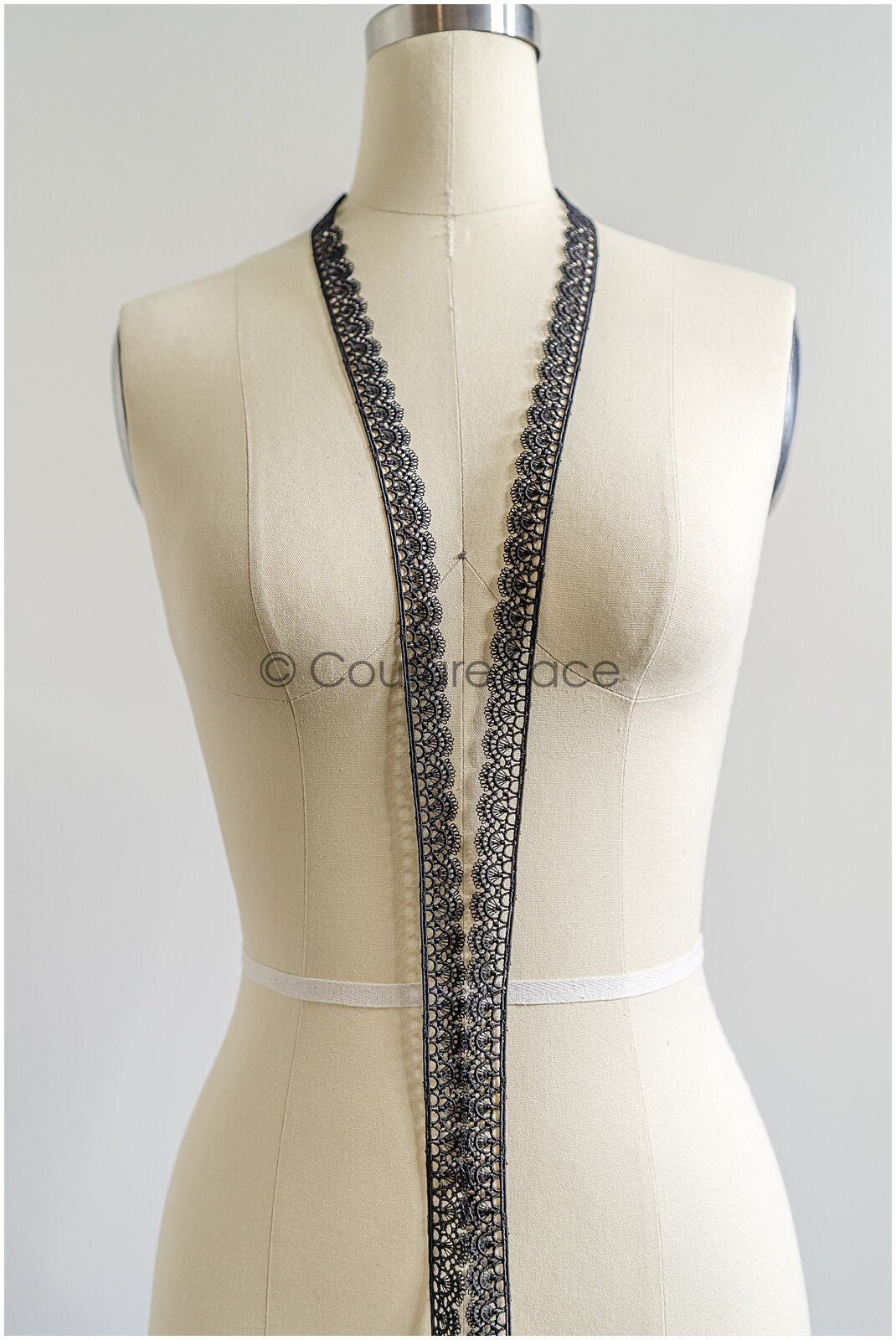 5yds Black Boho Lace Trim/ Lace Trim for Evening Dresses and Lingerie/ Macrame Lace Trim/ Crocheted Lace// T22-176