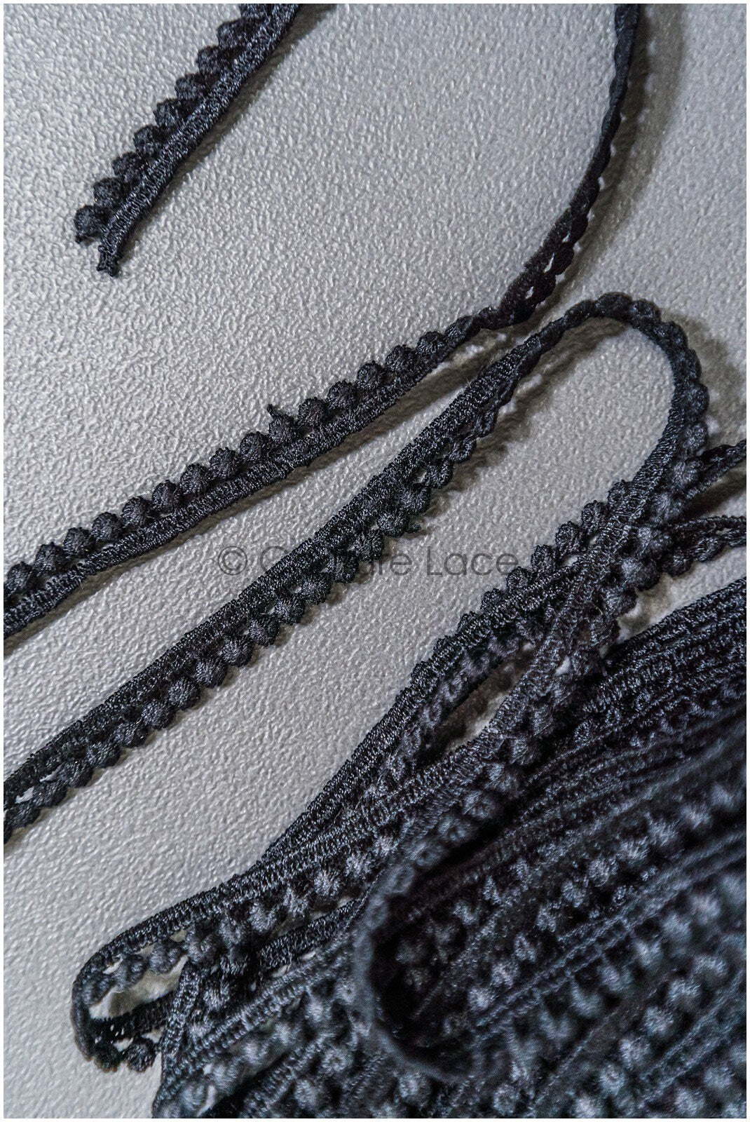 9yds Black Boho Lace Trim/ Lace Trim/ Bridal Lace Trim with Dots// T22-162