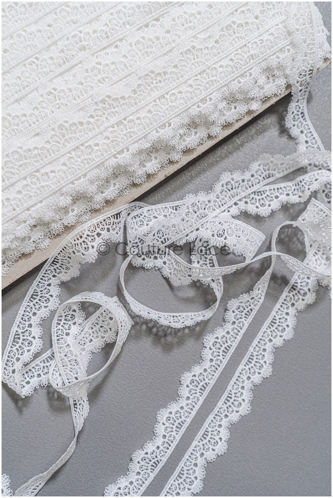 4yds Boho Crochet Lace Off-White/ Geometric Lace Trim/ Bridal Guipure Lace Trim// T22-166