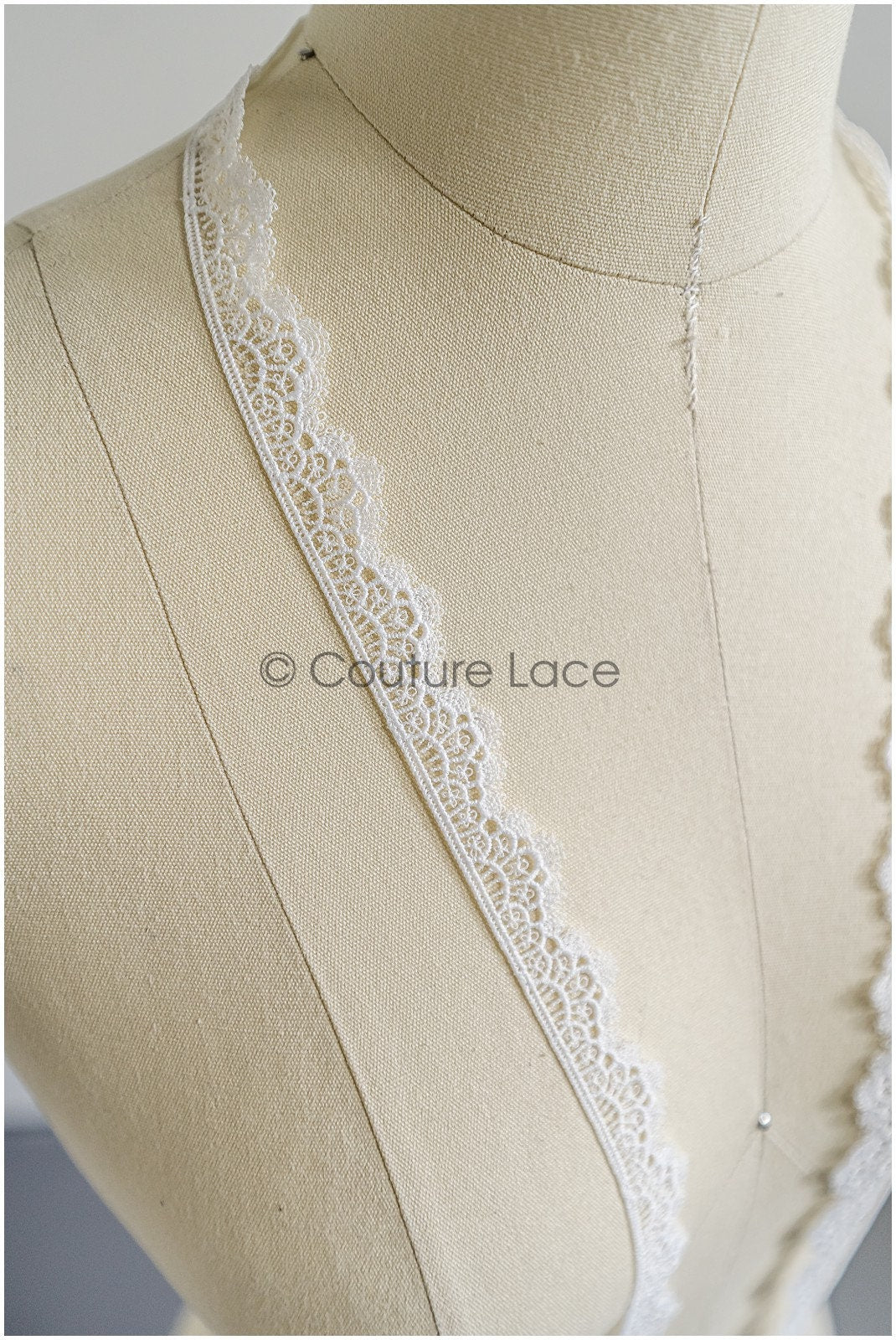 4yds Boho Crochet Lace Off-White/ Geometric Lace Trim/ Bridal Guipure Lace Trim// T22-166