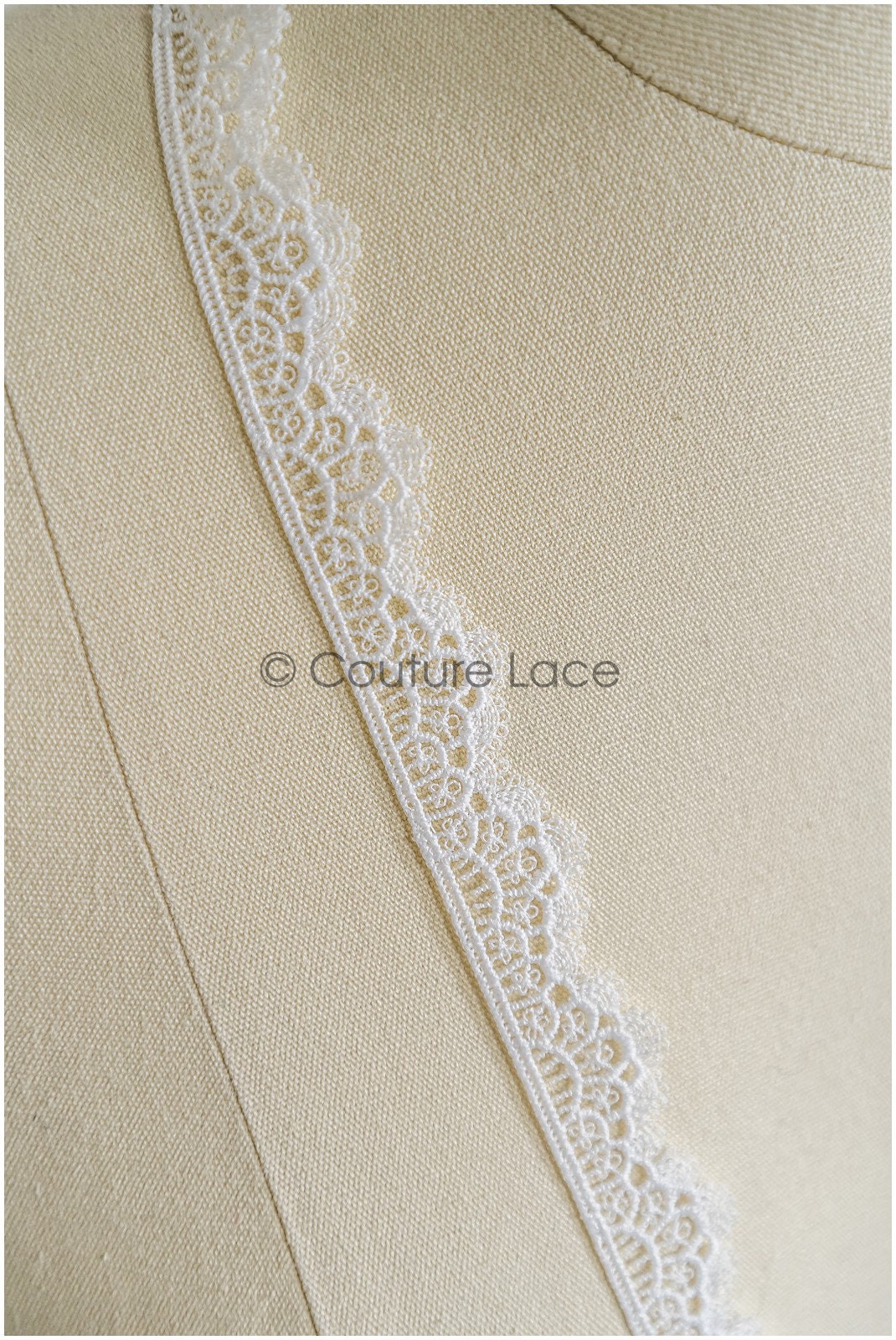 4yds Boho Crochet Lace Off-White/ Geometric Lace Trim/ Bridal Guipure Lace Trim// T22-166