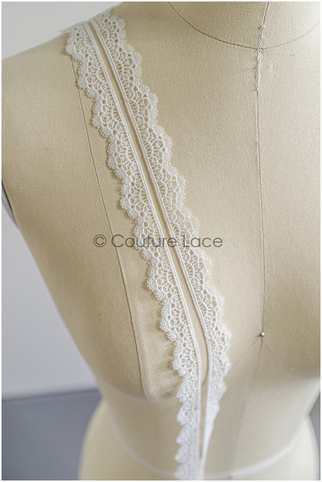 4yds Boho Crochet Lace Off-White/ Geometric Lace Trim/ Bridal Guipure Lace Trim// T22-166