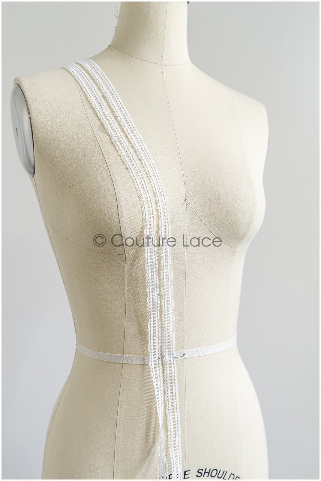 5yds Boho Crochet Lace Off-White/ Bridal Lace Trim/ Guipure Lace Trim/ Lace Veil// T22-168