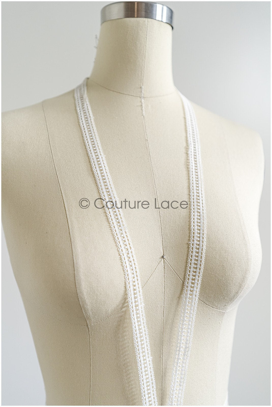 5yds Boho Crochet Lace Off-White/ Bridal Lace Trim/ Guipure Lace Trim/ Lace Veil// T22-168