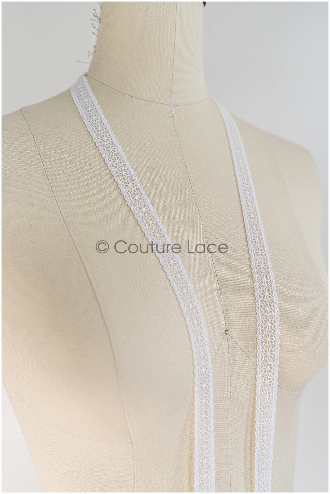 5yds Boho Spite Trim Off-White/ Geometric Lace Trim/ Bridal Lace Trim/ Veil Lace// T22-169