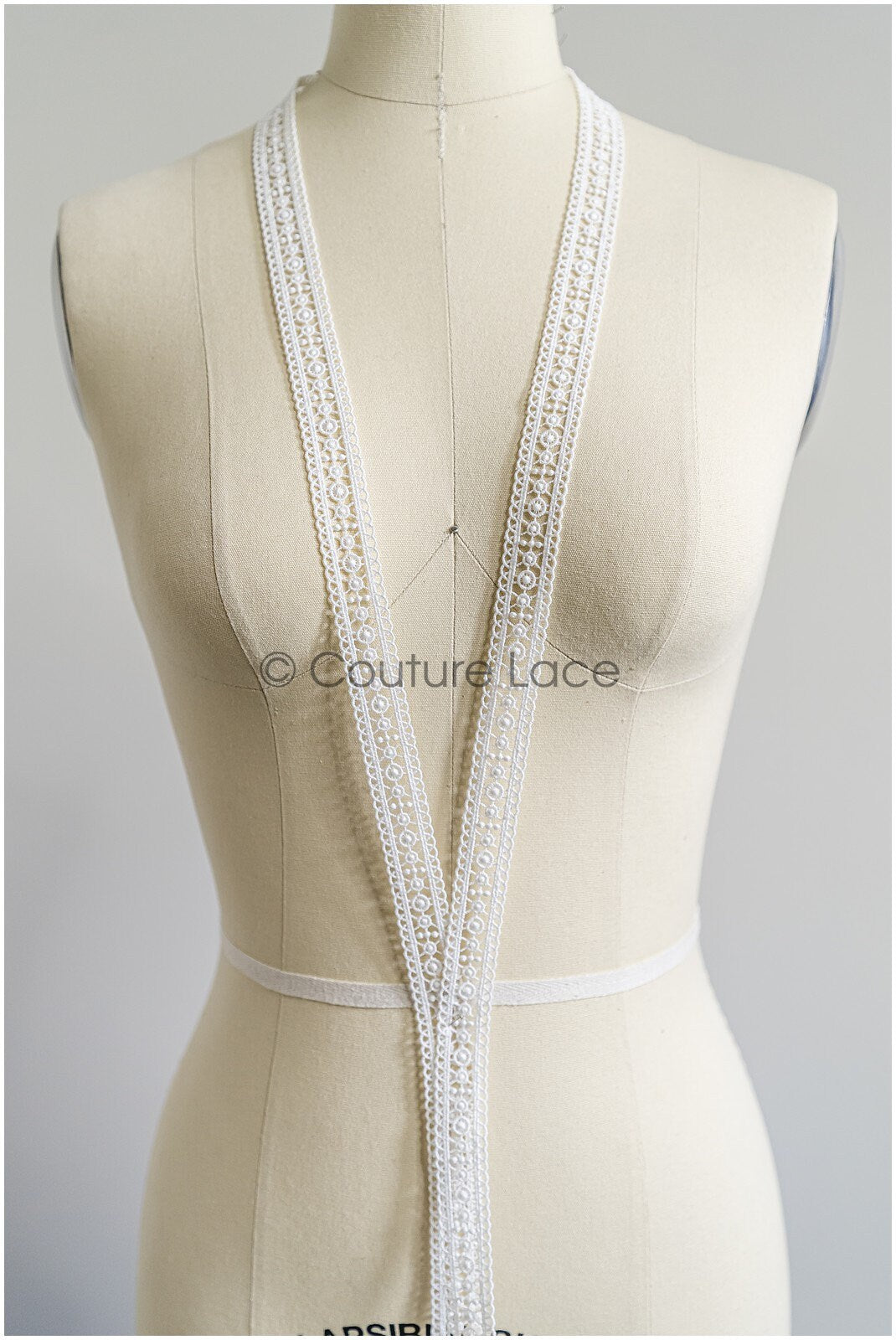 5yds Boho Lace Trim Off-White/ Crocheted Lace Trim/ Bridal Guipure Lace Trim// T22-173