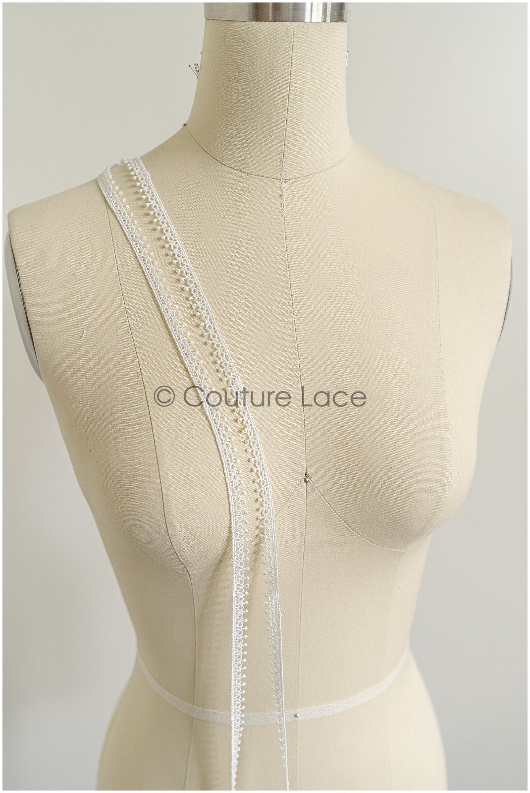 4yds Boho Crochet Lace Trim Off-White/ Crocheted Lace Trim/ Guipure Lace Trim/ Dot Lace Trim// T22-180