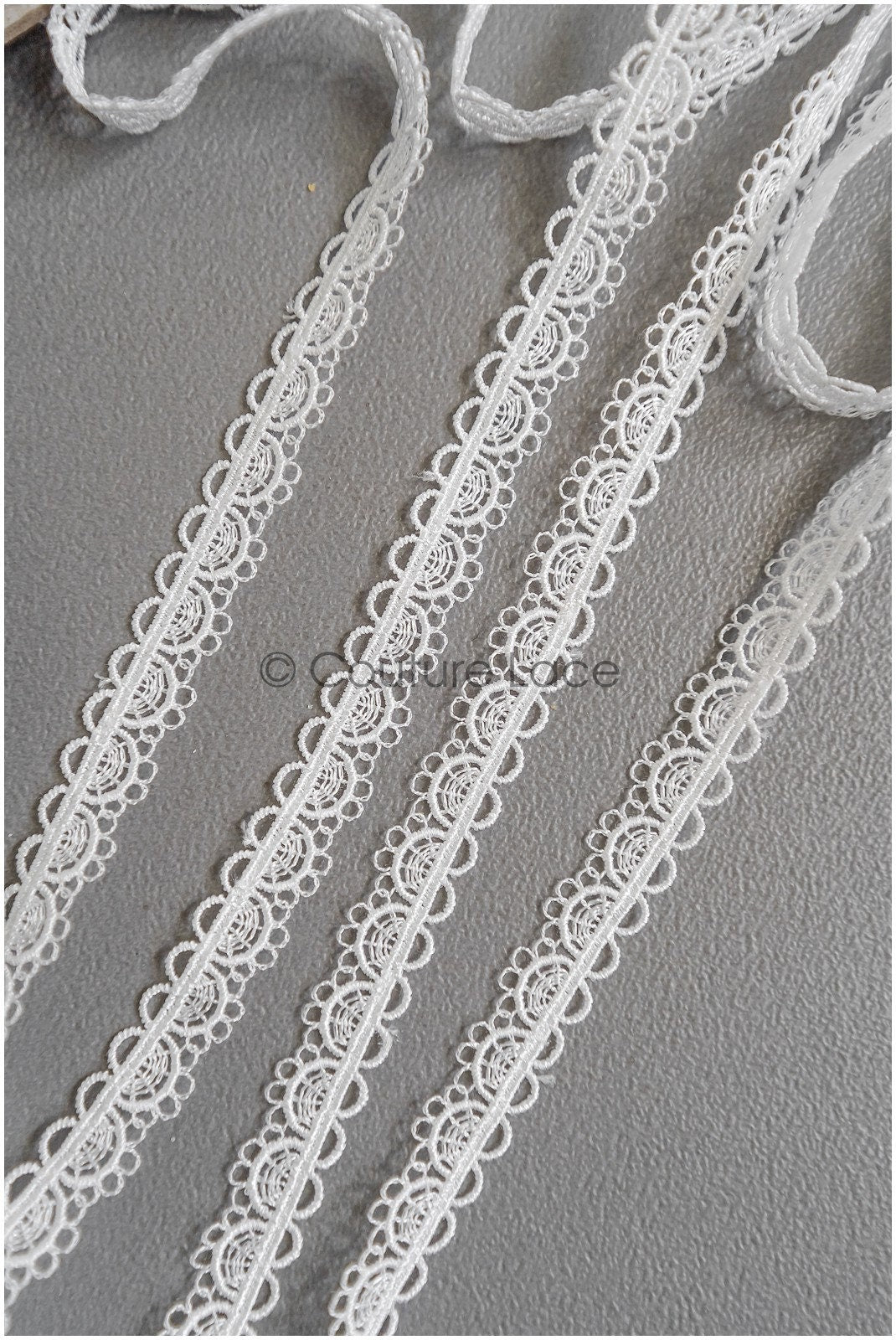 4yds Boho Lace Trim Off-White/ Bridal Lace Trim/ Guipure Lace Trim/ Wedding Dress Lace// T22-189