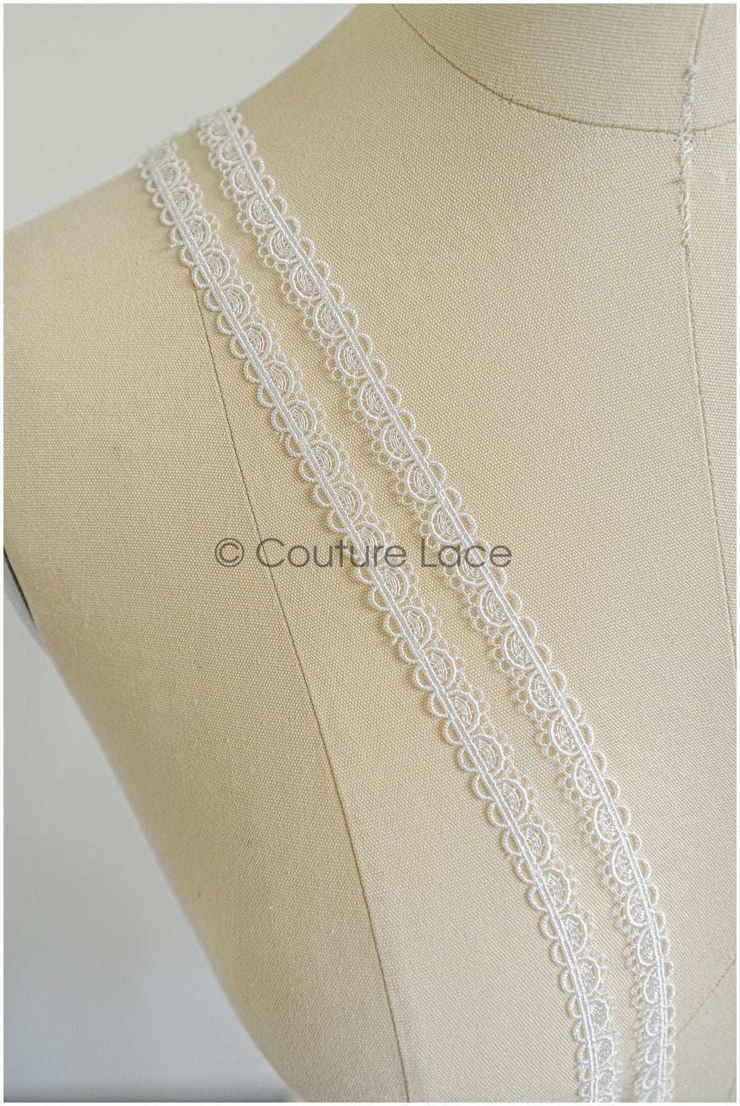 4yds Boho Lace Trim Off-White/ Bridal Lace Trim/ Guipure Lace Trim/ Wedding Dress Lace// T22-189