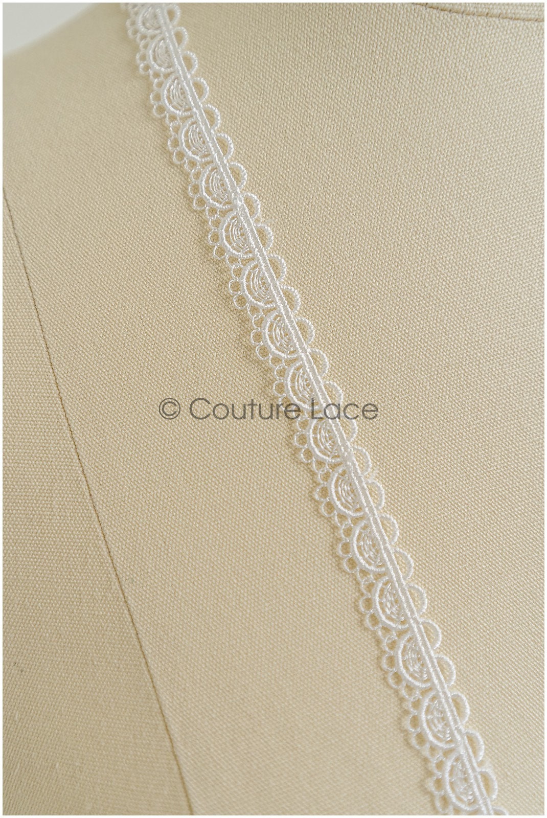 4yds Boho Lace Trim Off-White/ Bridal Lace Trim/ Guipure Lace Trim/ Wedding Dress Lace// T22-189