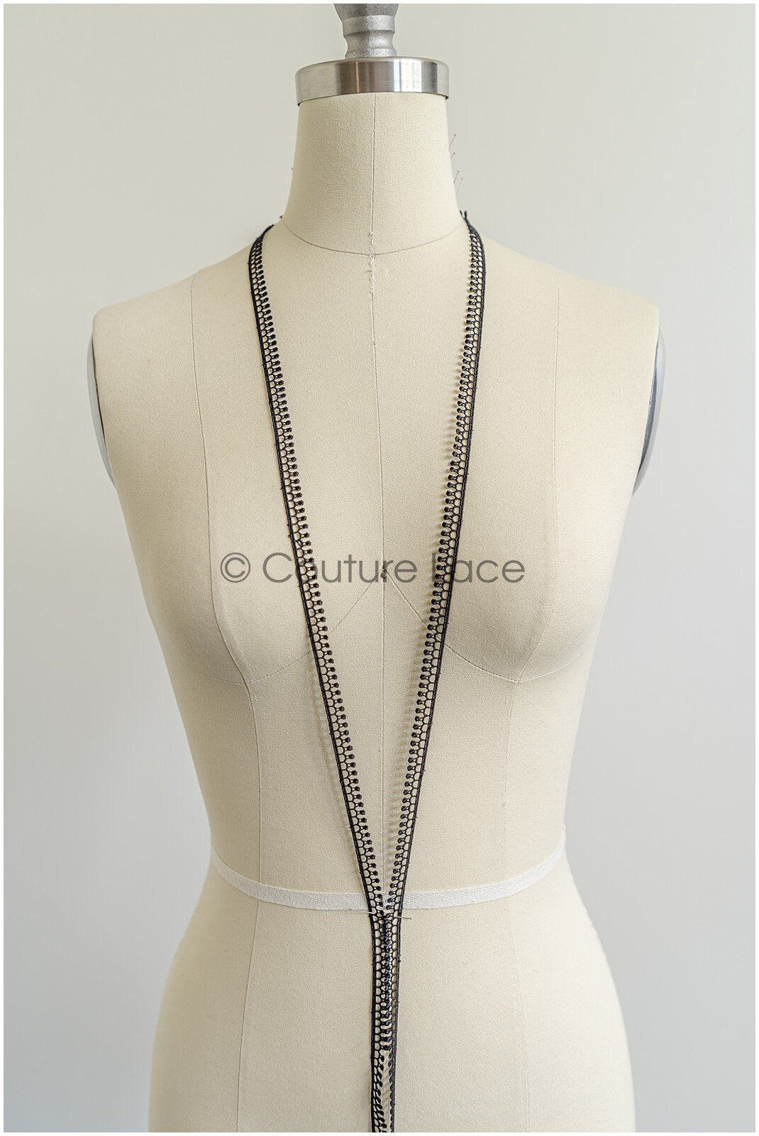 4yds Boho Crochet Lace Trim Black/ geometric lace trim/ bridal guipure lace/ black lace// T22-191