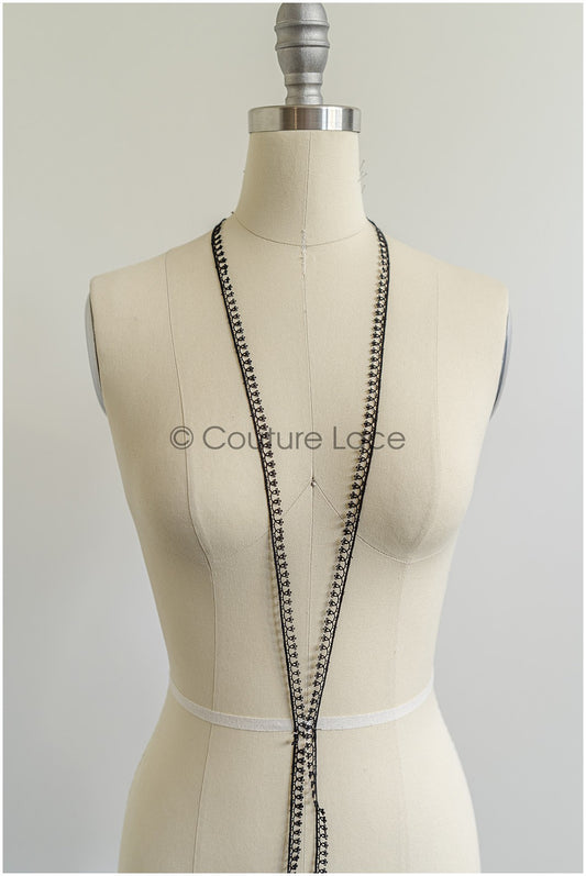 4yds Boho Spitzenborte Schwarz/ Guipure gehäkelte Spitzenborte/ Braut Spitze// T22-192