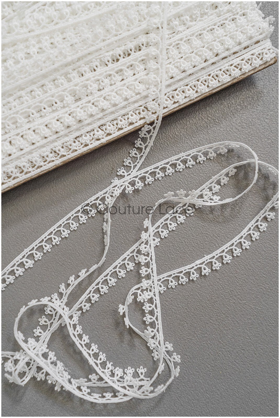 4yds Boho Lace Trim Off-White/ Geometric Lace Trim/ Bridal Guipure Lace Trim// T22-193