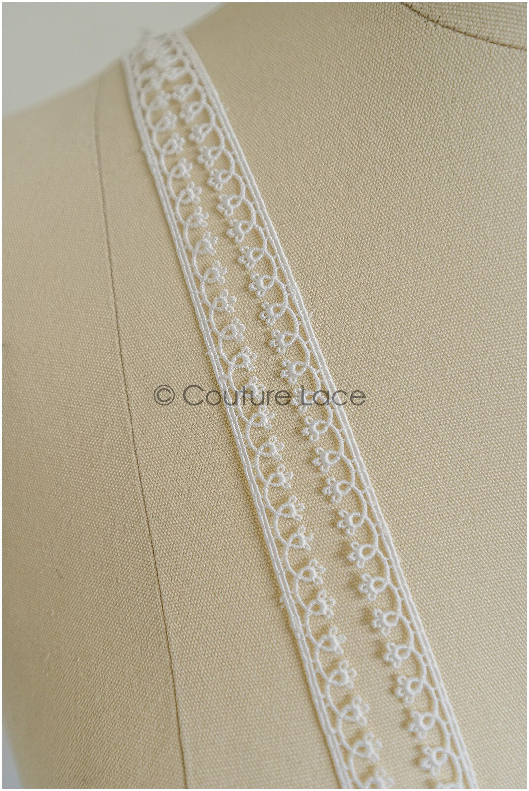 4yds Boho Lace Trim Off-White/ Geometric Lace Trim/ Bridal Guipure Lace Trim// T22-193