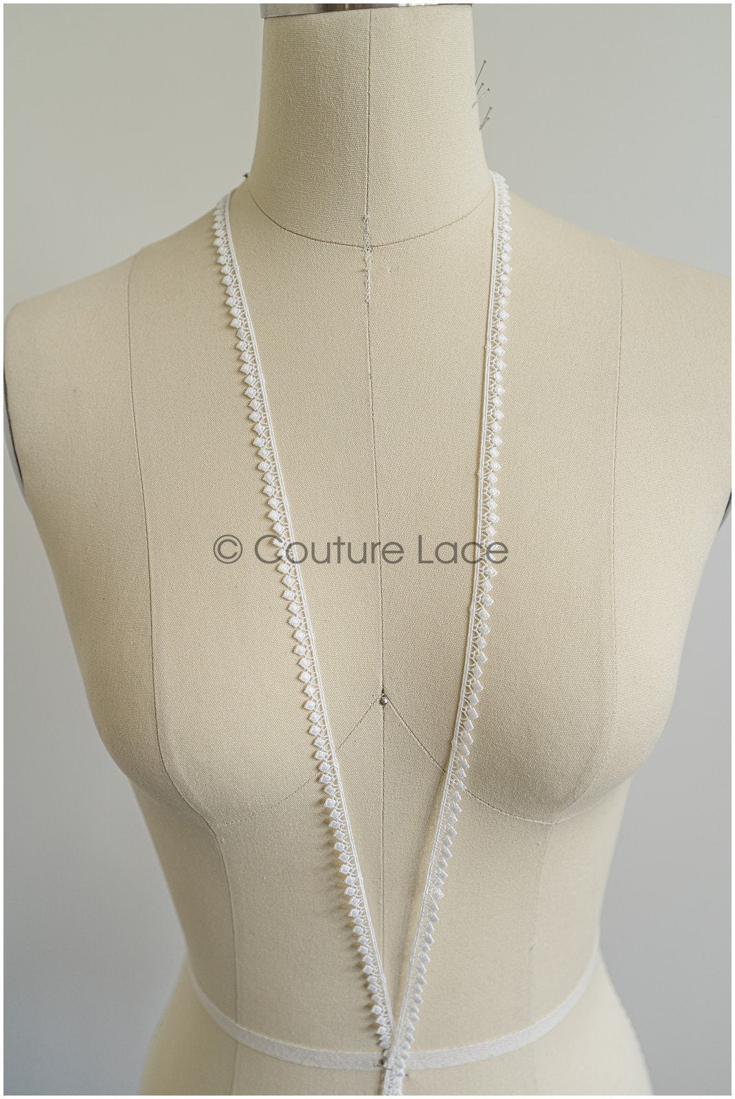 4yds Boho Lace Trim Off-White/ Bridal Lace Trim/ Guipure Lace Trim/ Dot Lace Trim// T22-194