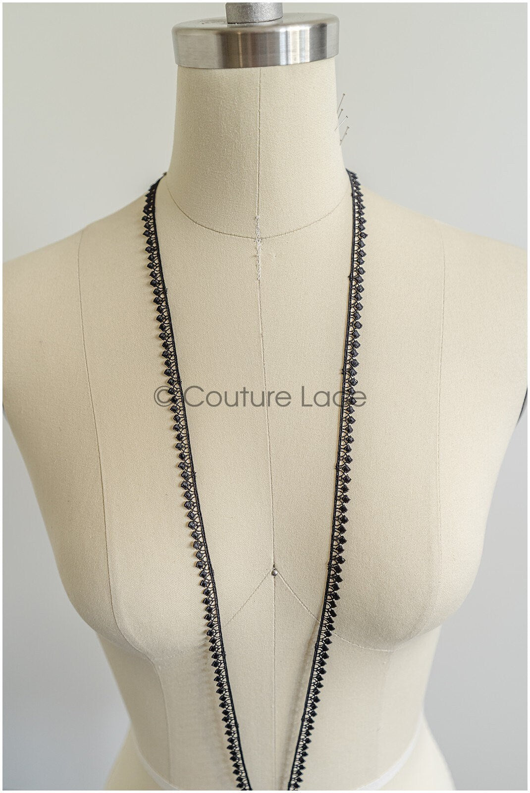 4yds boho lace trim/ black lace trim/ bridal guipure lace trim/ lace trimming// T22-195