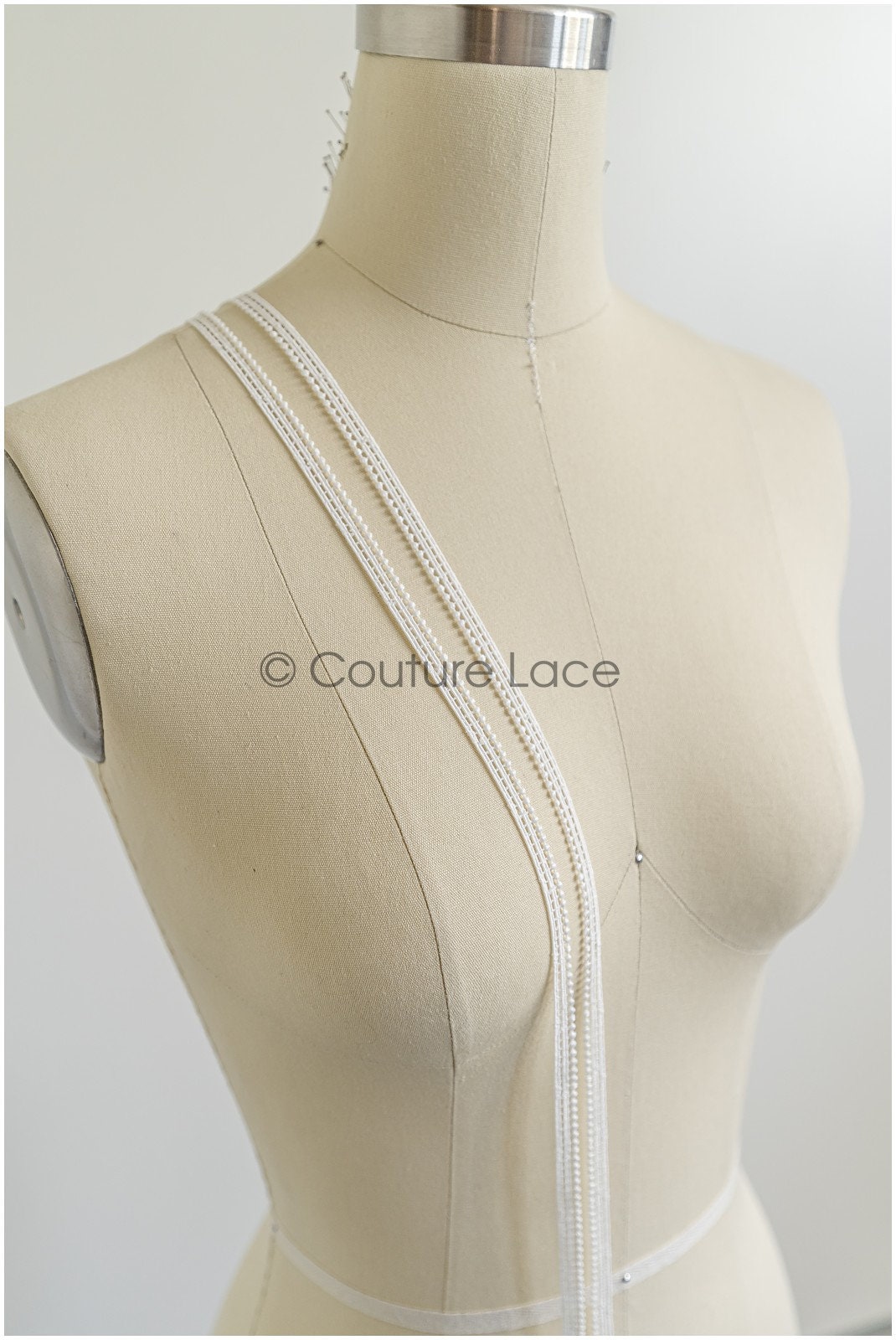 4yds Boho Lace Trim Off-White/ Crocheted Lace Trim/ Bridal Guipure Lace/ Dot Lace Trim// T22-196