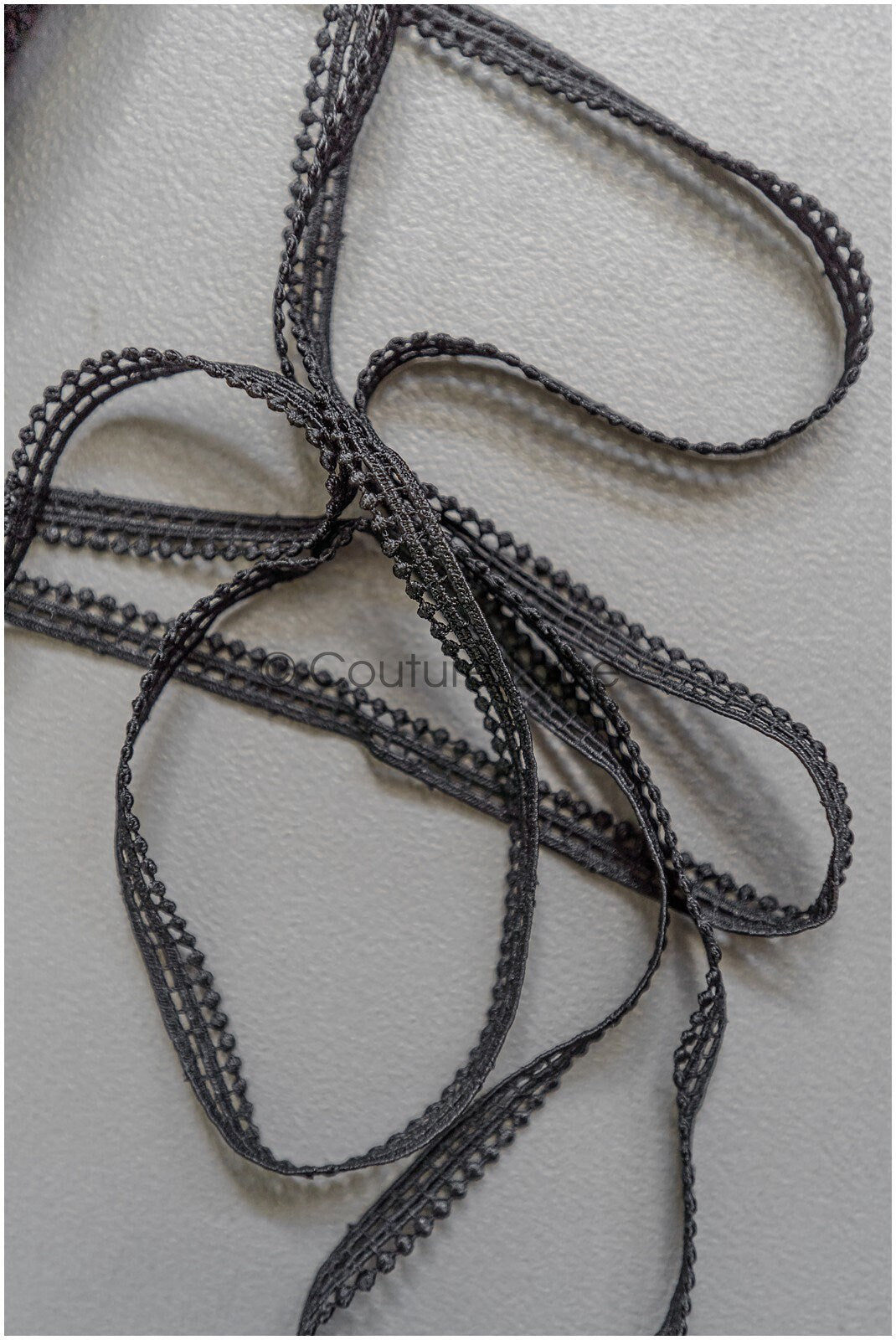 4yds Black Boho Crochet Lace Trim/ Lace Trim/ Bridal Guipure Lace Trim/ Black Lace // T22-197