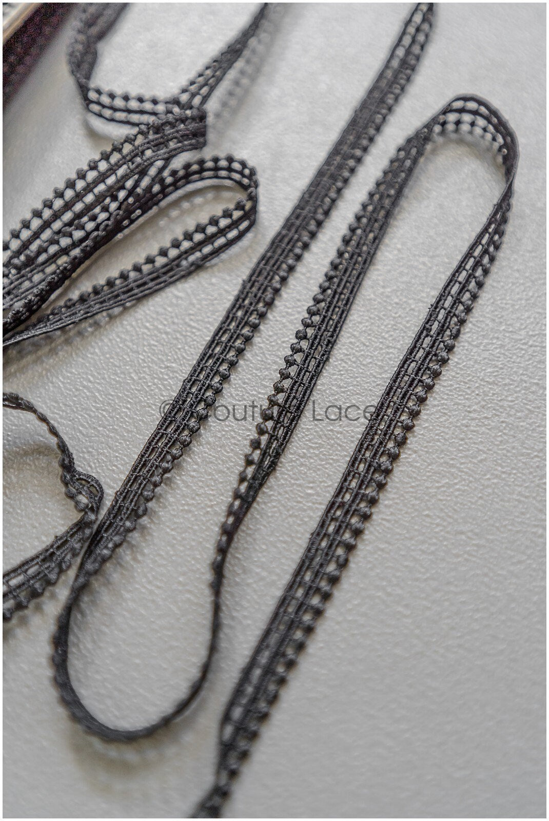 4yds Black Boho Crochet Lace Trim/ Lace Trim/ Bridal Guipure Lace Trim/ Black Lace // T22-197
