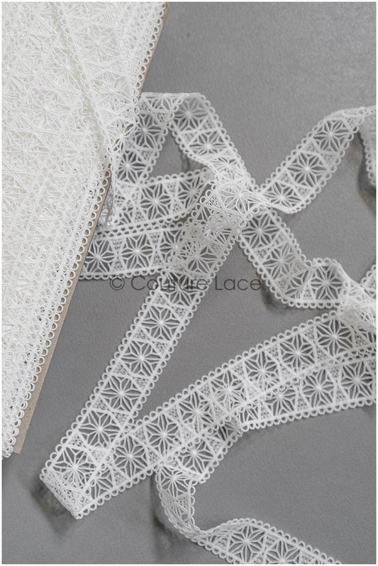 4yds Off-White boho dentelle garniture/ crochet dentelle garniture/ mariée dentelle garniture/ voile dentelle garniture// T22-204
