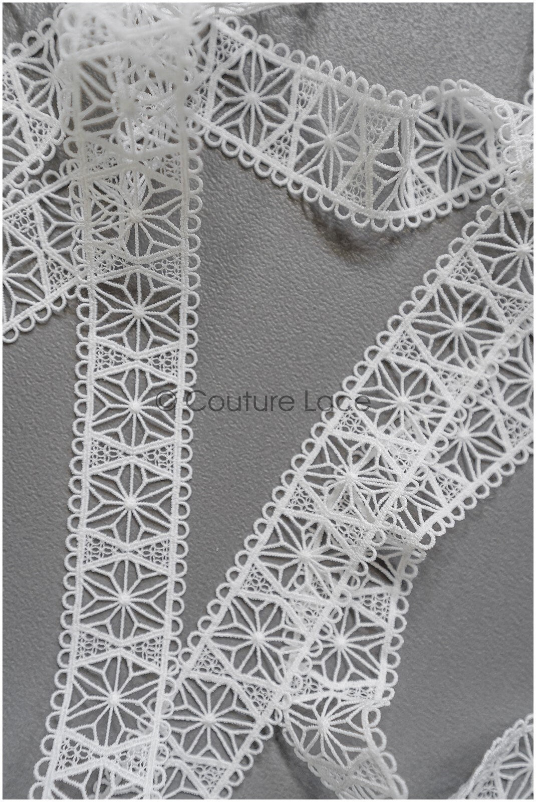 4yds Off-White Boho Lace Trim/ Crocheted Lace Trim/ Bridal Lace Trim/ Veil Lace Trim/ T22-204