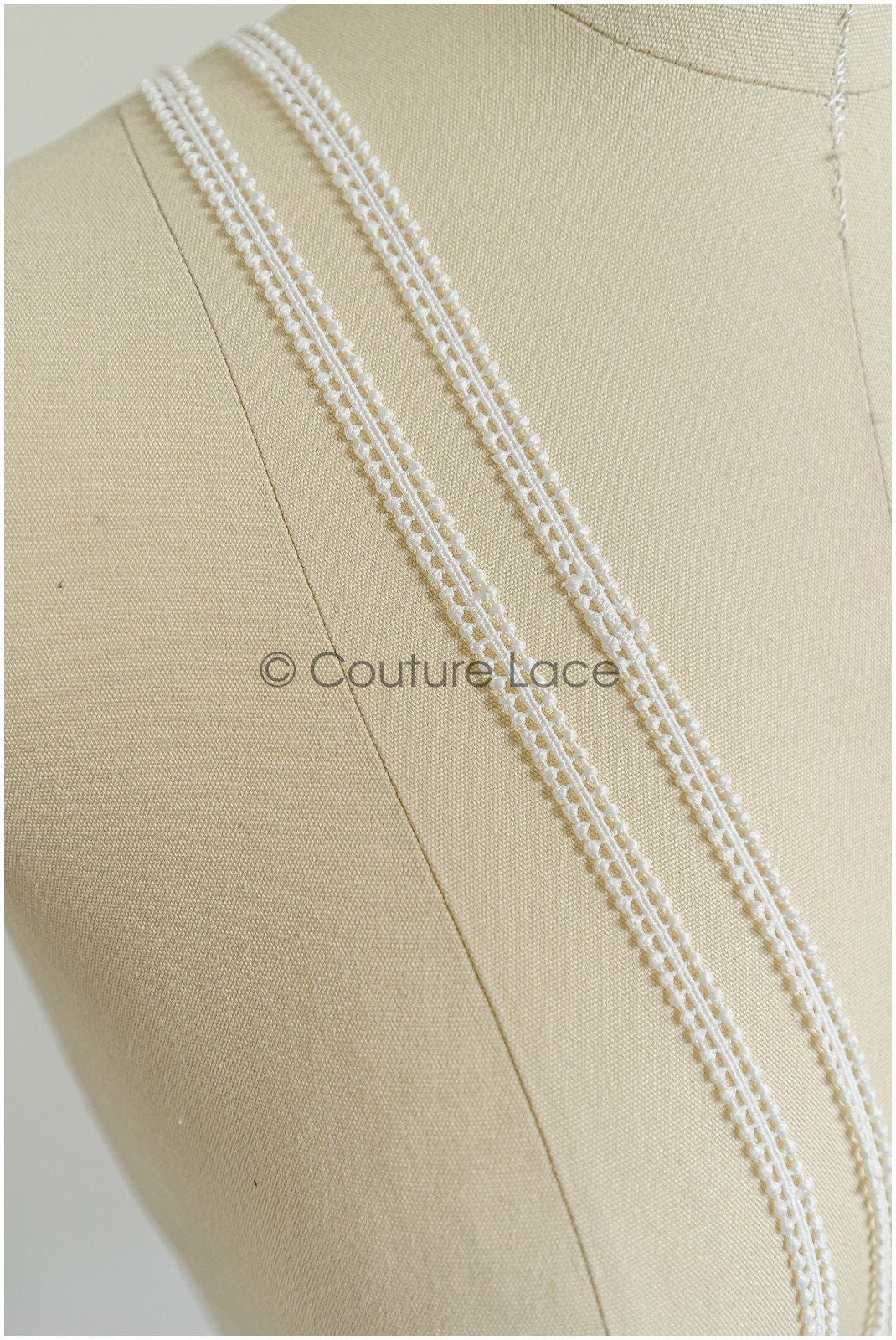 4yds Boho Lace Trim Off-White/ Bridal Lace Trim/ Guipure Lace Trim/ Dot Lace// T22-205