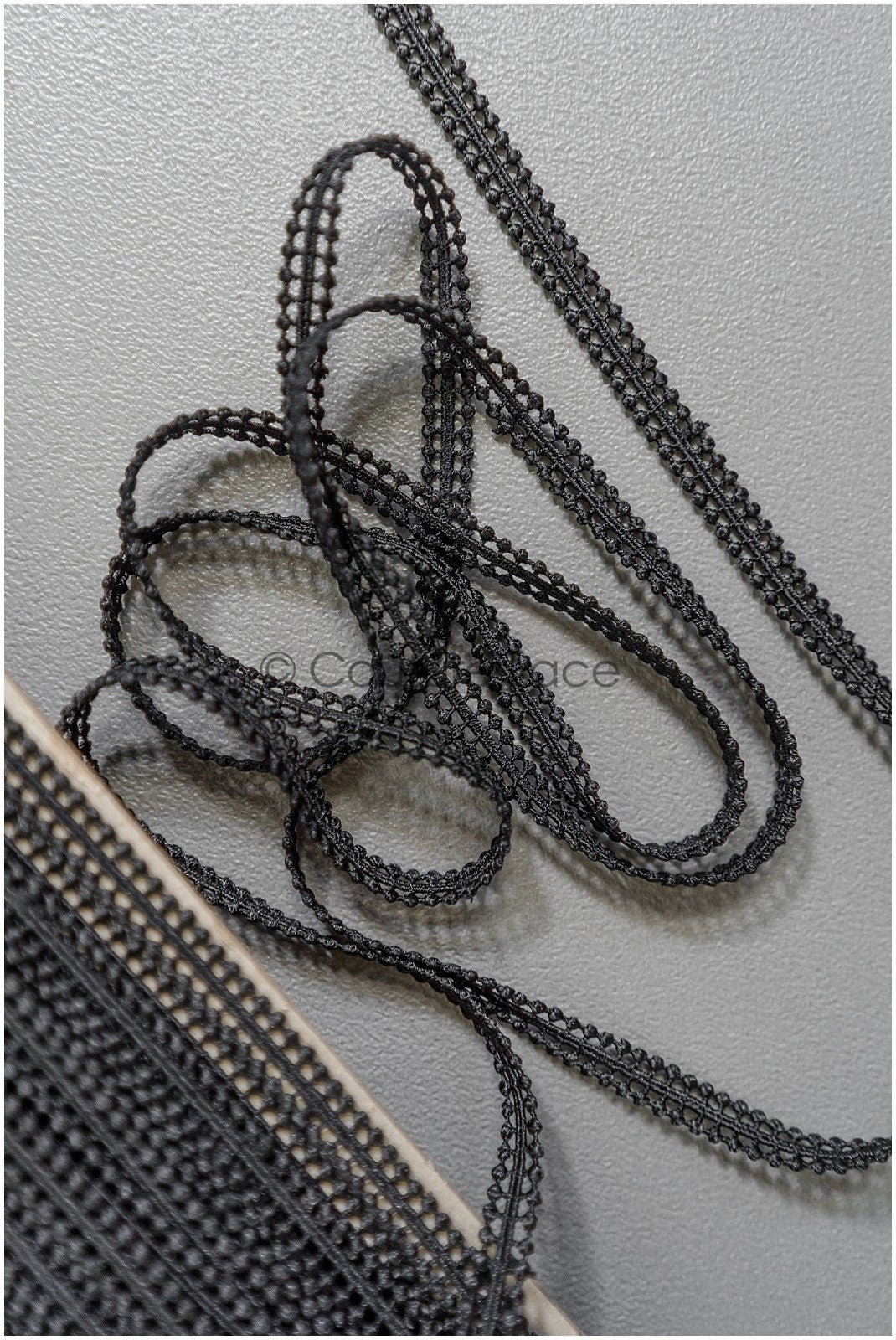 4yds Boho Crochet Lace Trim Black/ Bridal Lace Trim/ Guipure Lace Trim/ Wedding Dress Lace// T22-206