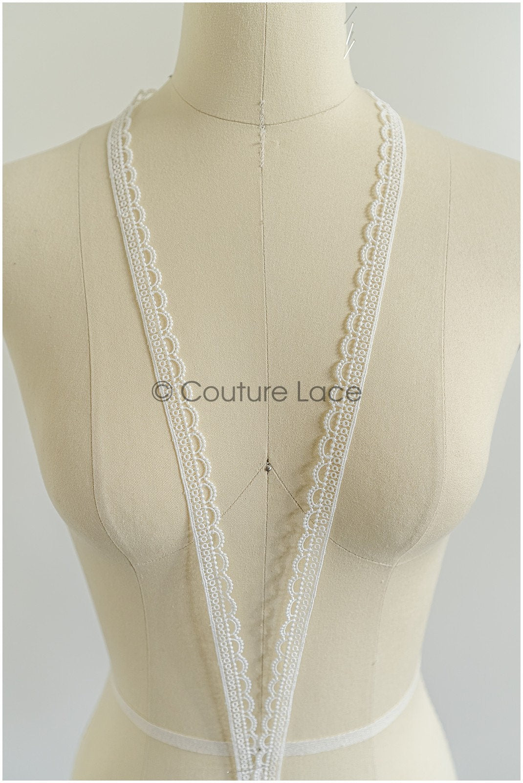 4yds Boho Lace Trim Off-White/ Lace Trim for Wedding Dresses/ Guipure Lace/ Dot Lace// T22-207