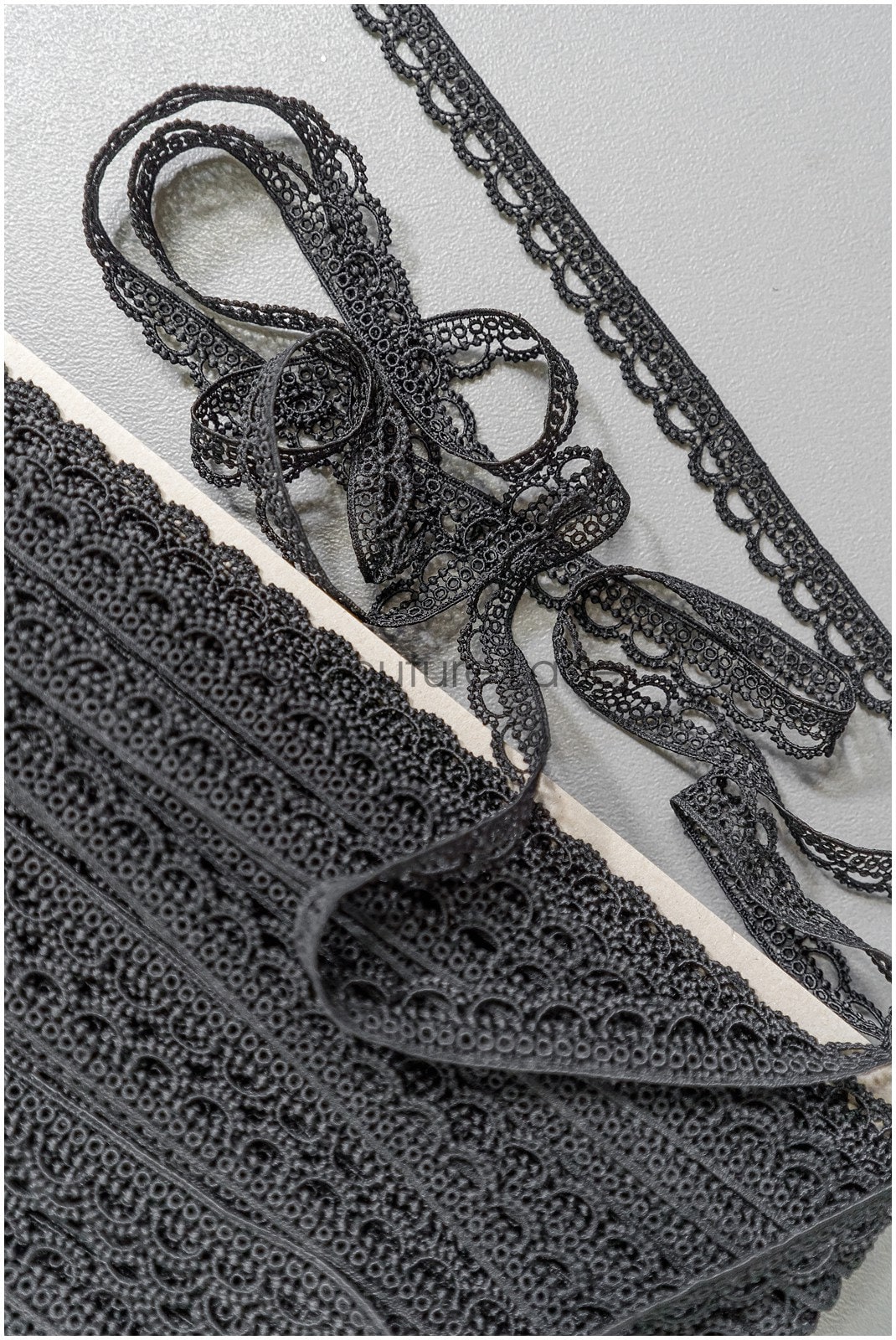 4yds Boho Lace Trim Black/ Crocheted Lace Trim/ Bridal Guipure Lace Trim// T22-208