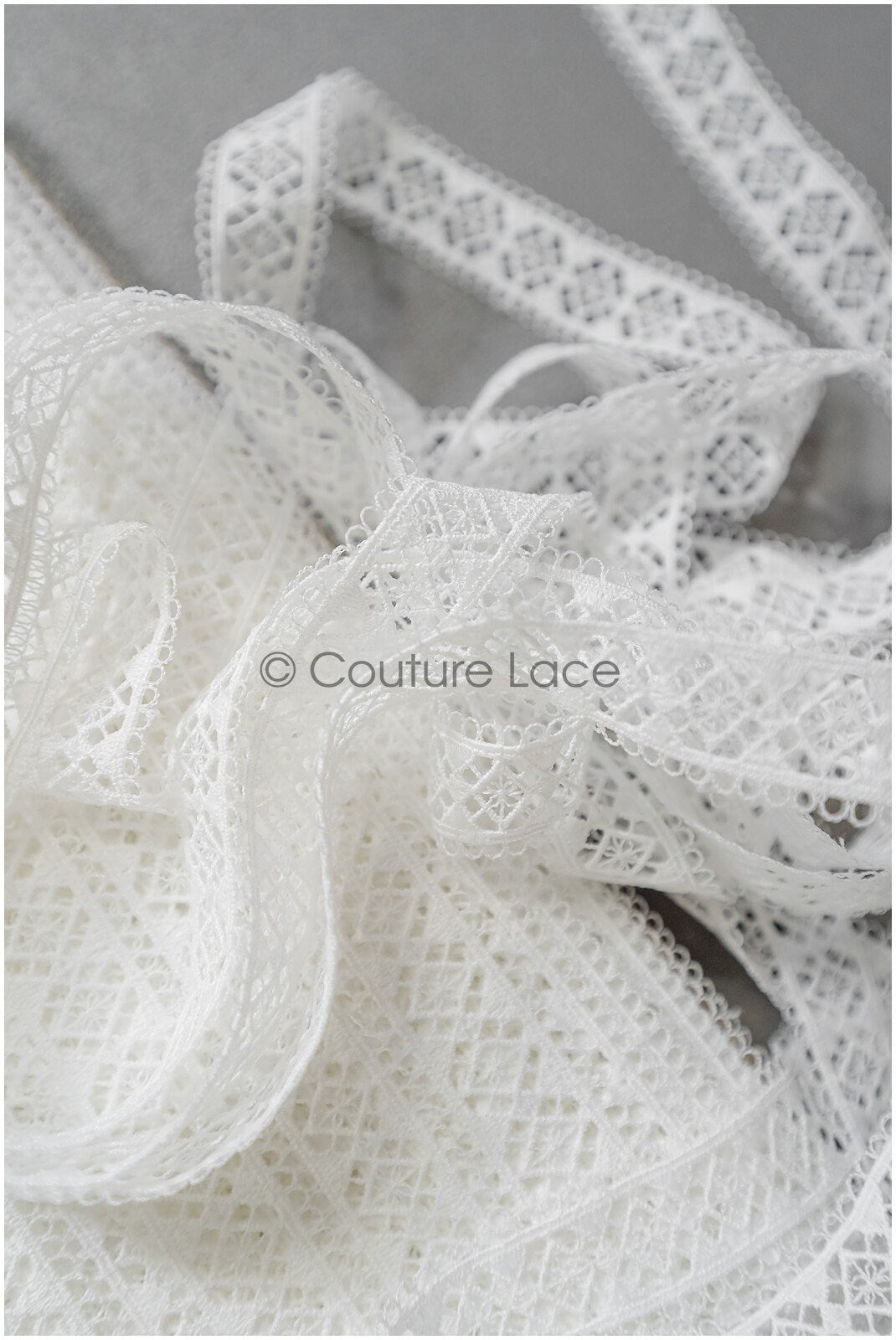 4yds Off-White Boho Lace Trim/ Crocheted Lace Trim/ Bridal Guipure Lace/ Dot Lace// T22-209