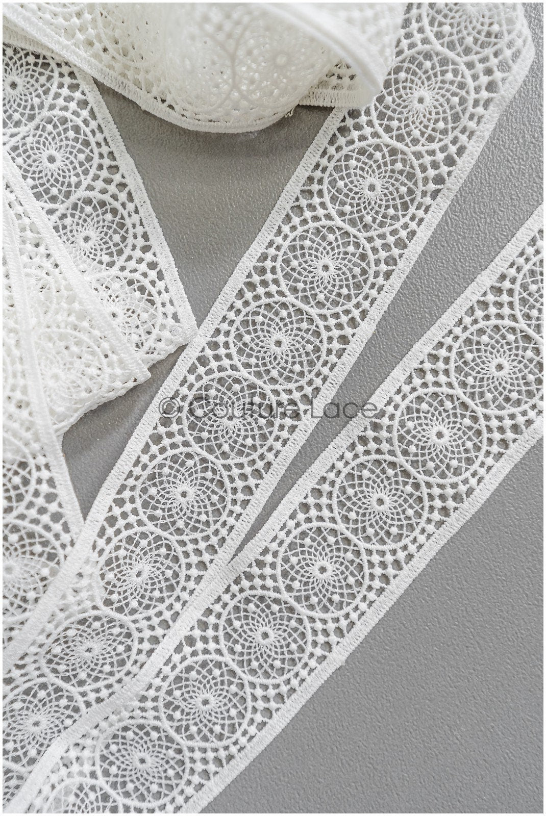 4yds Boho Lace Trim Off-White/ Bridal Lace Trim/ Crocheted Lace/ Lace Trim/ Dreamcatcher Lace Trim// T22-211