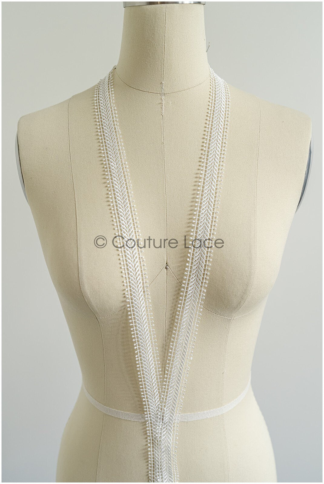 4yds Boho Lace Trim Off-White/ Crocheted Lace Trim/ Bridal Guipure Lace Trim/ Dot Lace// T22-212