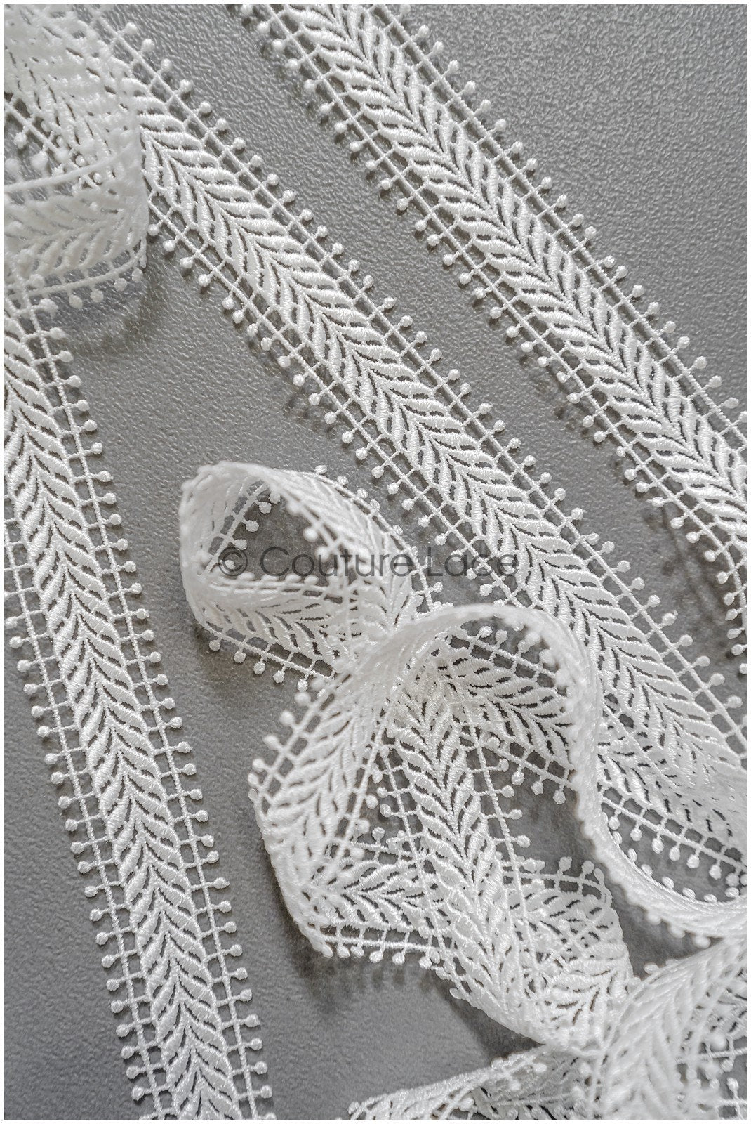 4yds Boho Lace Trim Off-White/ Crocheted Lace Trim/ Bridal Guipure Lace Trim/ Dot Lace// T22-212