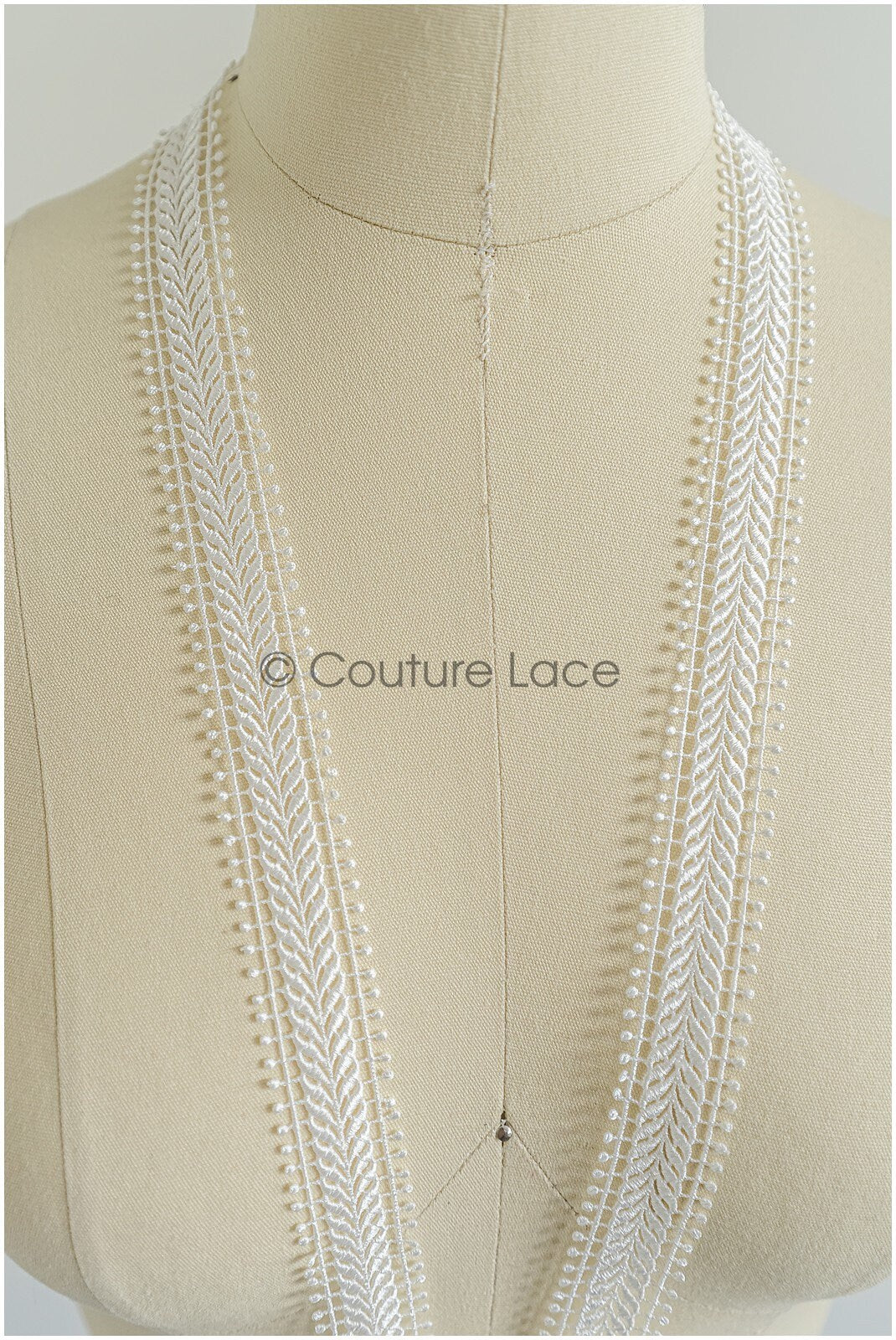 4yds Boho Lace Trim Off-White/ Crocheted Lace Trim/ Bridal Guipure Lace Trim/ Dot Lace// T22-212