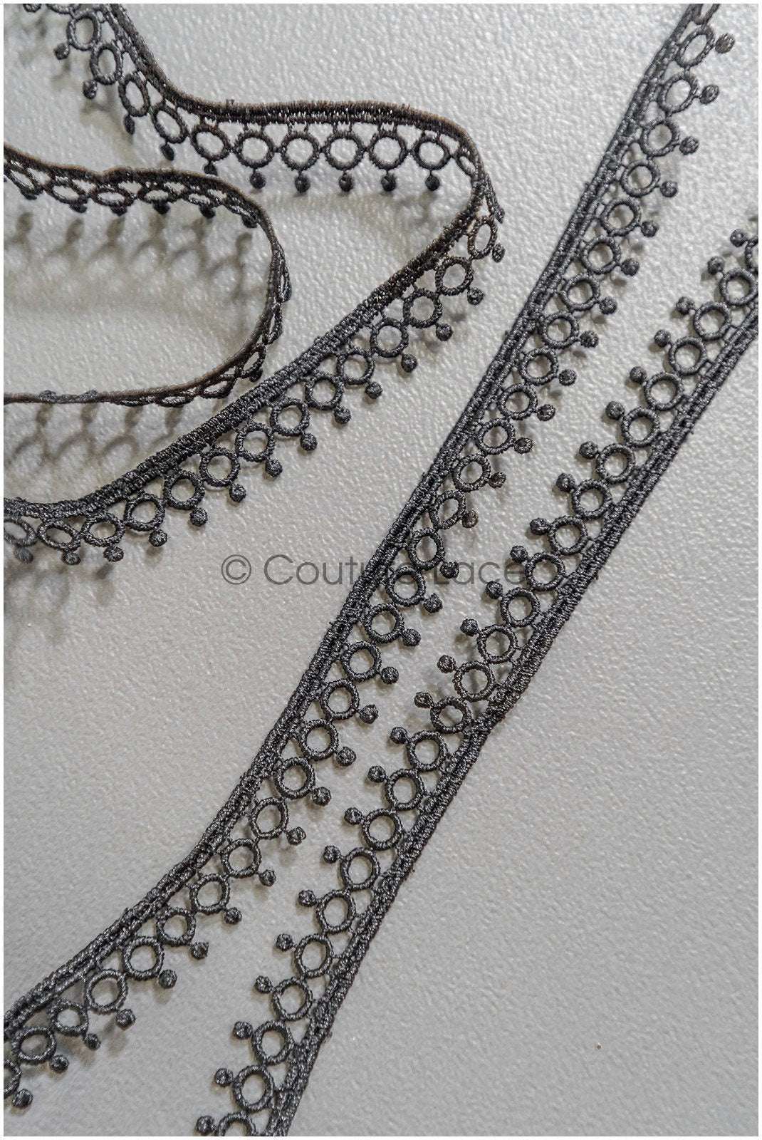 4yds / black boho crochet lace trim / geometric lace trim / bridal guipure lace trim / black lace // T22-216