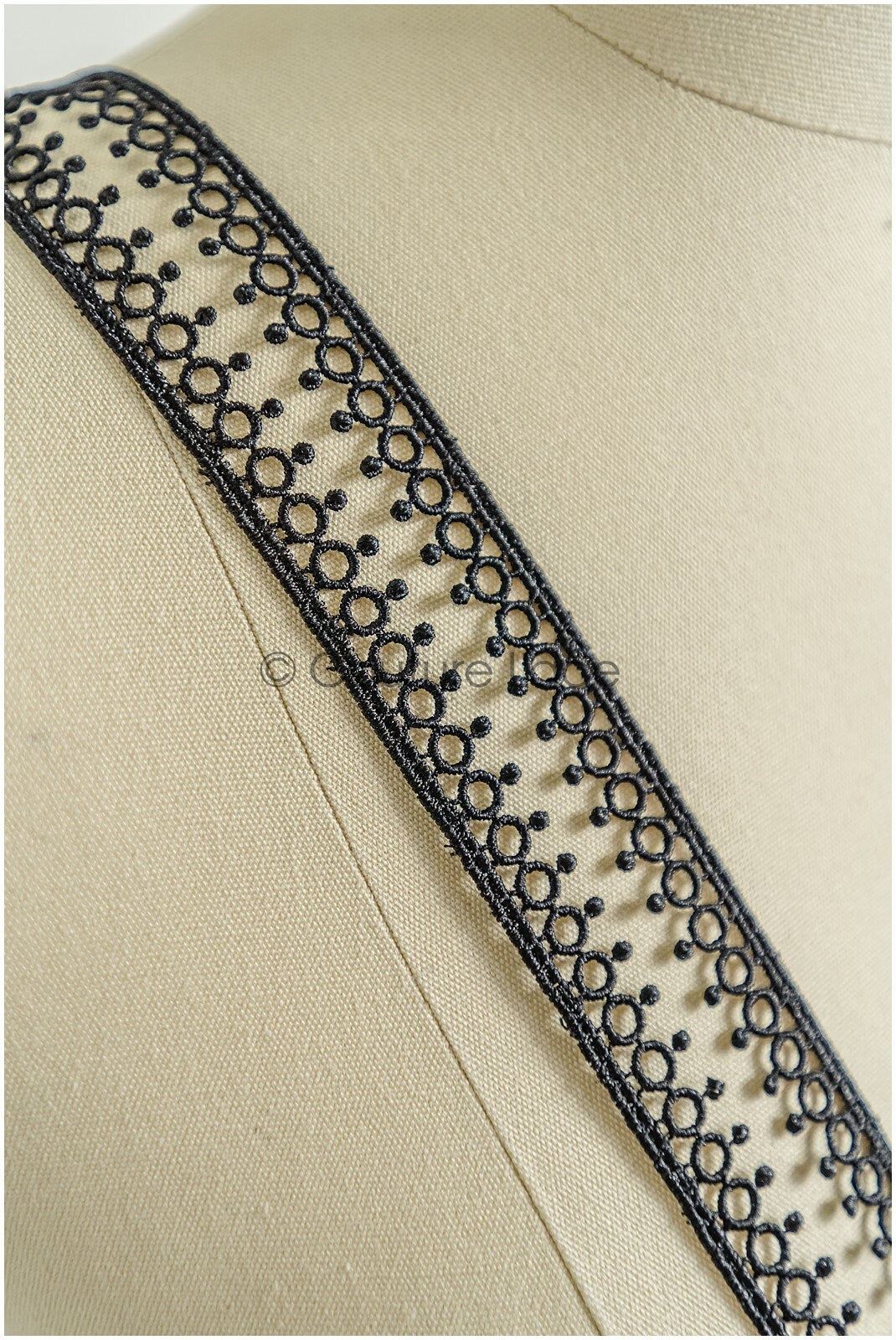 4yds / black boho crochet lace trim / geometric lace trim / bridal guipure lace trim / black lace // T22-216