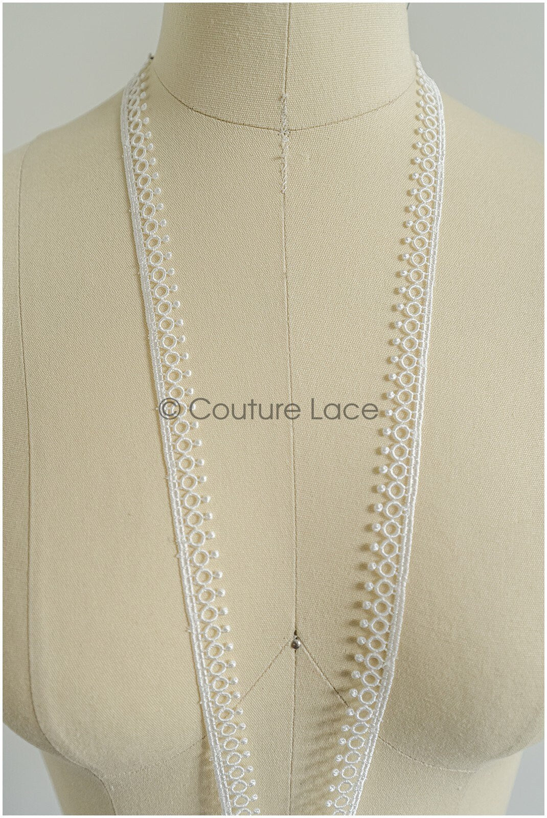 4yds / off-white boho crochet lace trim / geometric lace trim / bridal guipure lace trim / off-white dot lace trim // T22-217