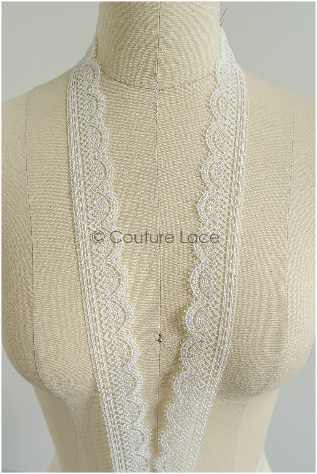 4yds / off-white boho crochet lace trim / geometric lace trim / bridal guipure lace trim / off-white dot lace trim // T22-218