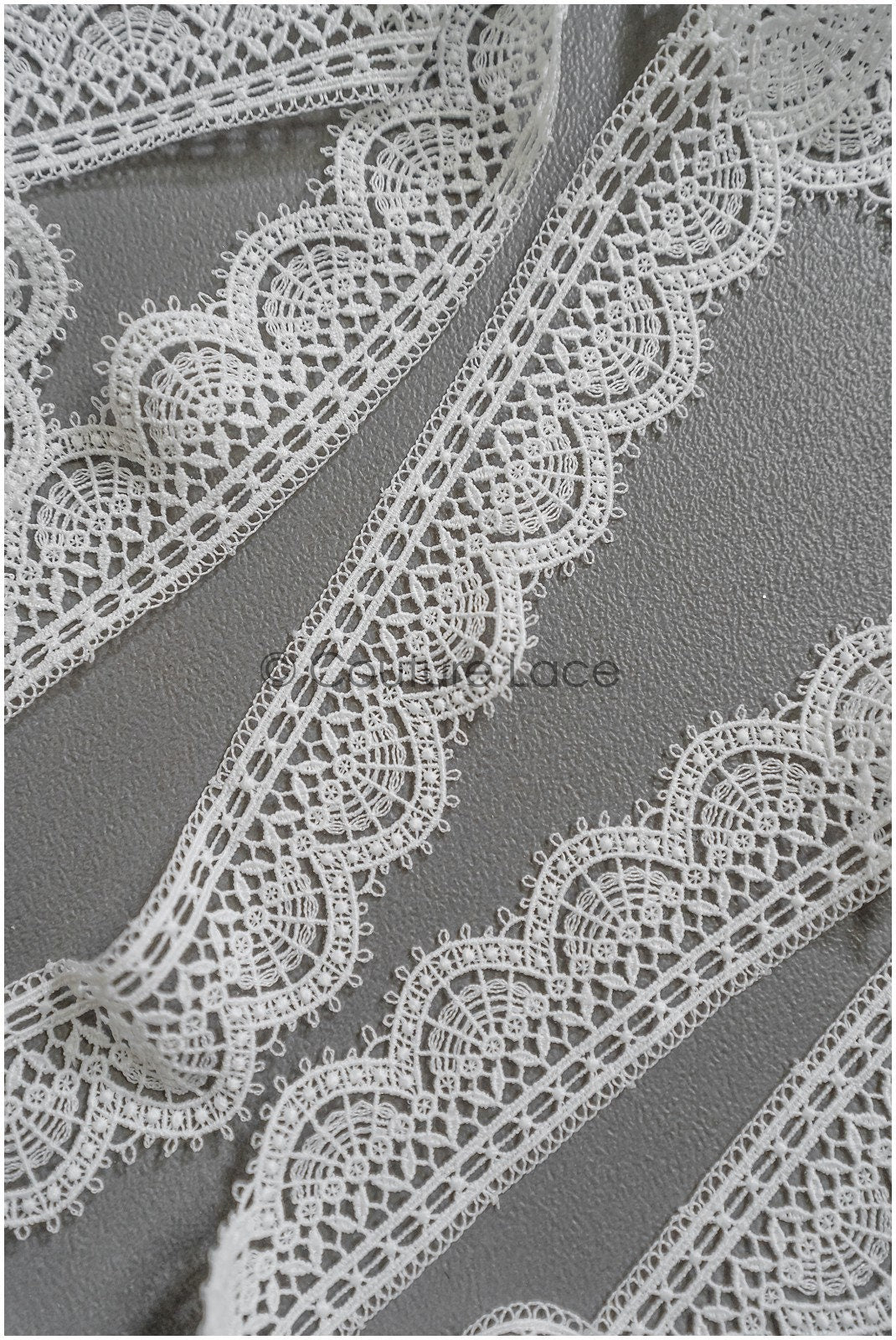4yds / off-white boho crochet lace trim / geometric lace trim / bridal guipure lace trim / off-white dot lace trim // T22-218