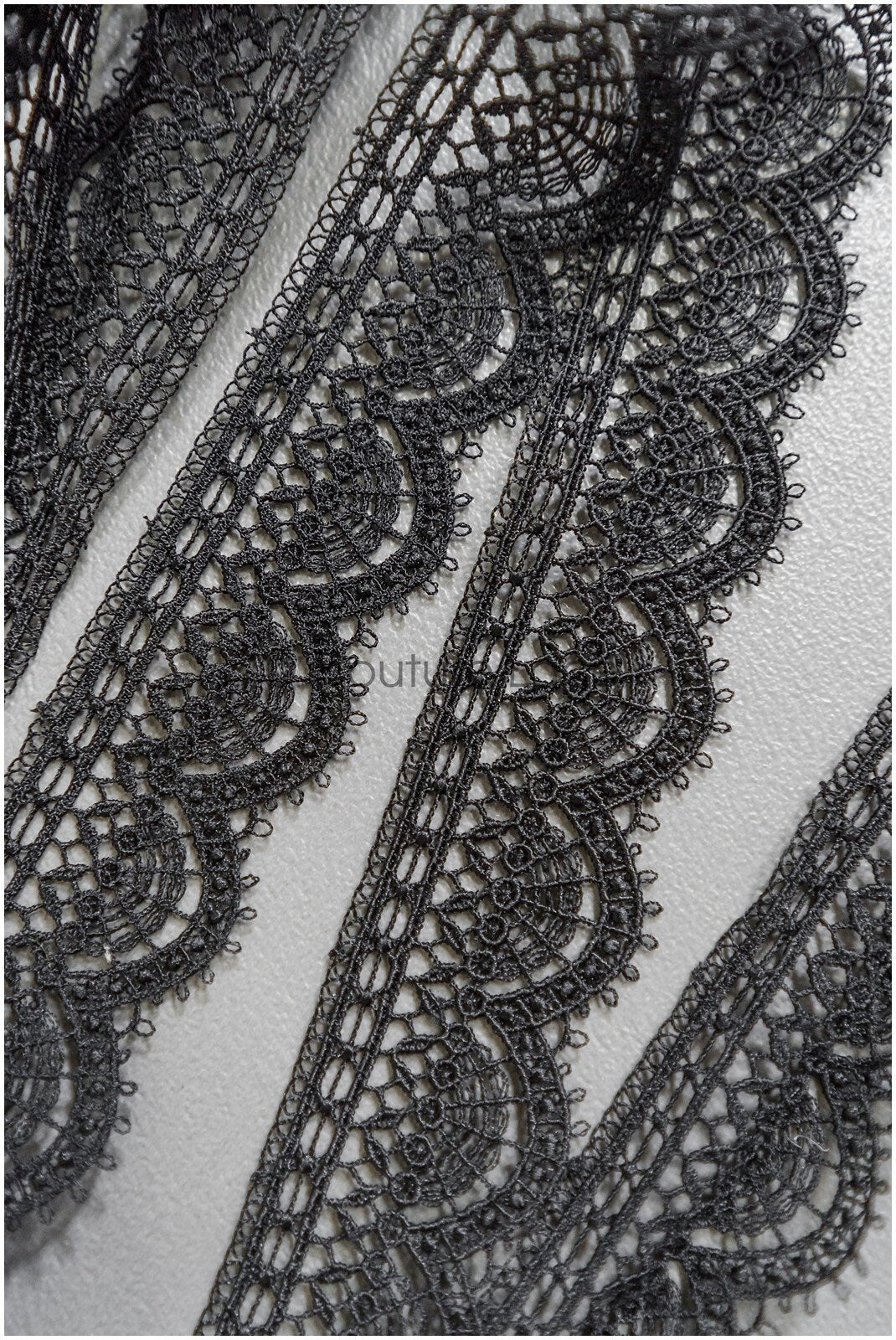 4yds / black boho crochet lace / geometric lace trim / bridal guipure lace trim / black lace// T22-219T22-219