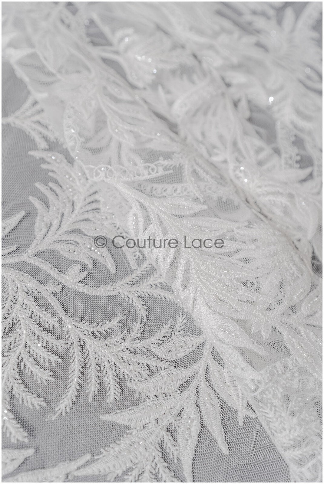 Perlen Spitzenstoff Off-White/ Couture Spitzenstoff mit Perlen/ Braut Spitzenstoff/ Perlen Spitze// L22-422OW
