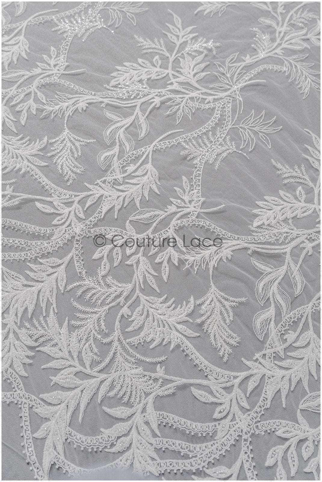 Perlen Spitzenstoff Off-White/ Couture Spitzenstoff mit Perlen/ Braut Spitzenstoff/ Perlen Spitze// L22-422OW