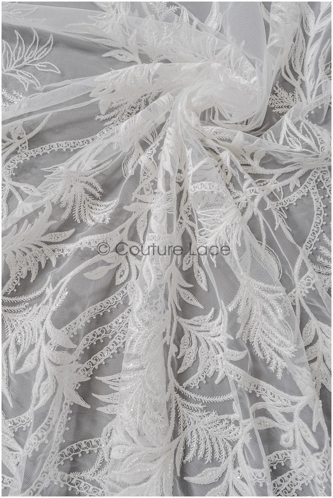 Perlen Spitzenstoff Off-White/ Couture Spitzenstoff mit Perlen/ Braut Spitzenstoff/ Perlen Spitze// L22-422OW