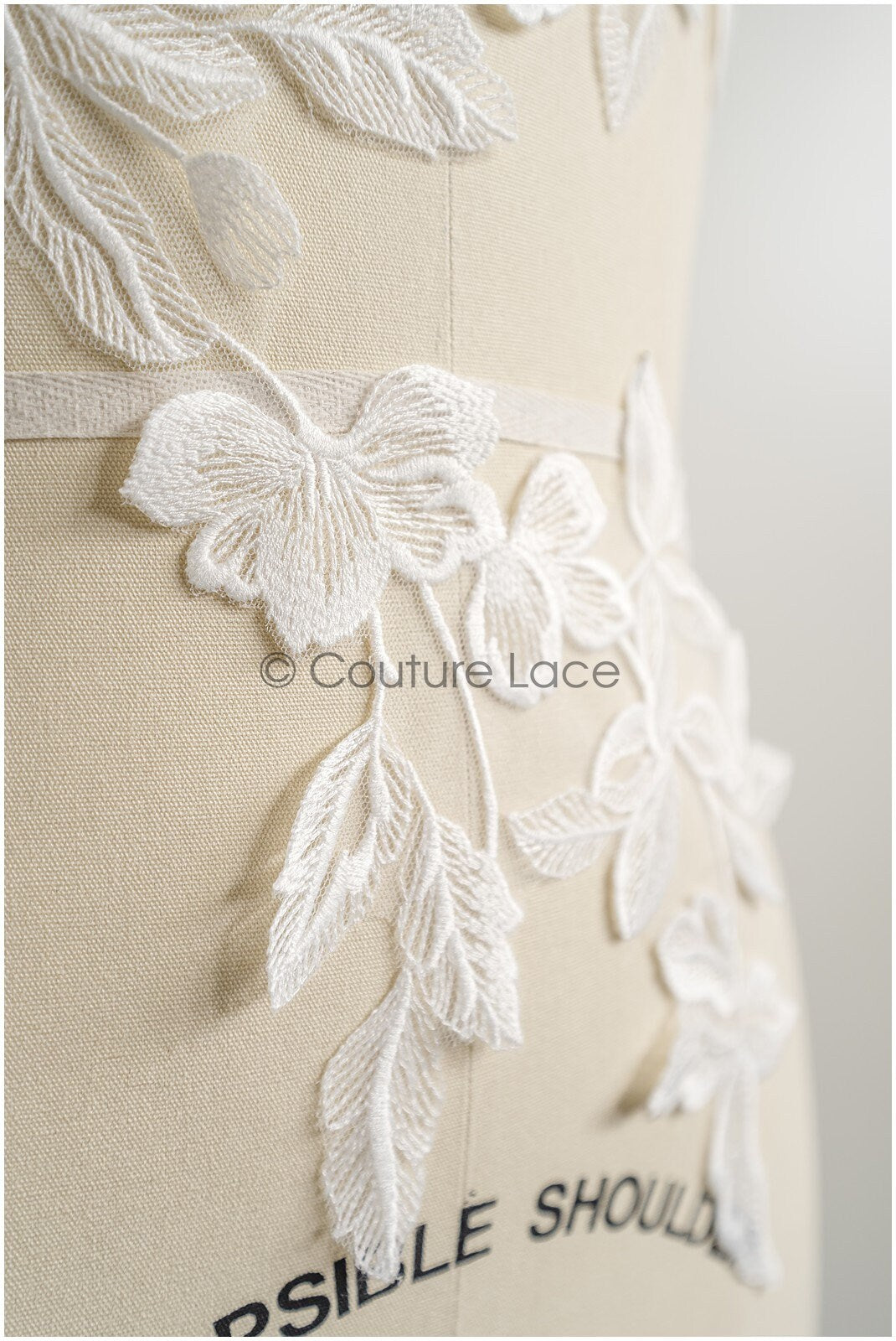romantischer Blumen-Spitzenaufnäher/ Baumwollblumen Applikation/ Hochzeitskleid Spitzenapplikation/ Brautblumen Applikation// A22-268