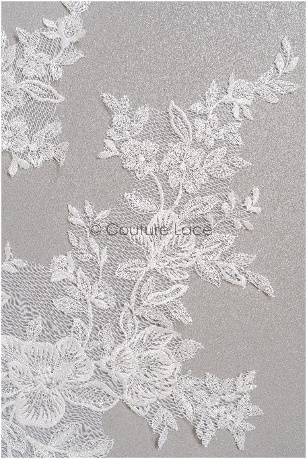 romantischer Blumen-Spitzenaufnäher / Baumwollblumen Applikation / Hochzeitskleid Spitzenapplikation / Brautblumen Applikation// A22-267